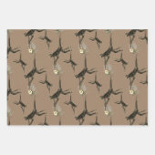 クラフト紙水の色の熱帯猿ジャングル ラッピングペーパーシート (正面2)