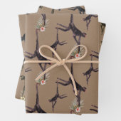 クラフト紙水の色の熱帯猿ジャングル ラッピングペーパーシート (インサイチュ)