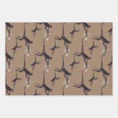 クラフト紙水の色の熱帯猿ジャングル ラッピングペーパーシート (正面)