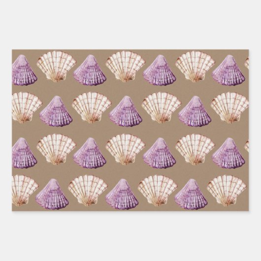 クラフト紙水の色シーシェルバイザシーショア ラッピングペーパーシート (正面2)