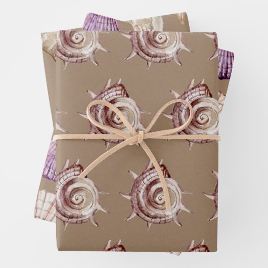 クラフト紙水の色シーシェルバイザシーショア ラッピングペーパーシート (インサイチュ)