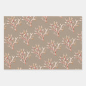 クラフト紙水彩タココーラルシェル ラッピングペーパーシート (正面2)