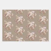 クラフト紙水彩タココーラルシェル ラッピングペーパーシート (正面)