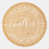 クラフト紙独自のラウンド差出人住所を作成 ラウンドシール (正面)