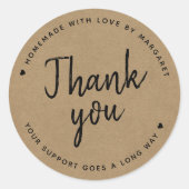 クラフト紙素朴スクリプトありがとう ラウンドシール (正面)