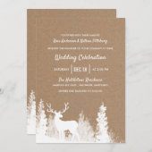 クラフト紙素朴トナディアクリスマス結婚ズ 招待状 (正面/裏面)
