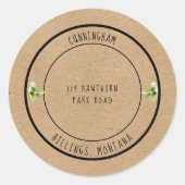 クラフト紙素朴ラウンド差出人住所ラベル ラウンドシール (正面)