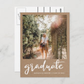 クラフト紙素朴卒、日付写真を保存 ポストカード (正面/裏面)