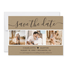 クラフト紙結婚の4枚の写真