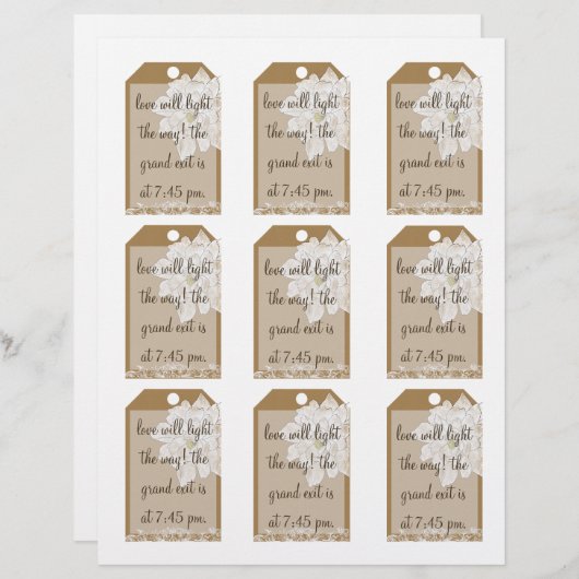 クラフト紙結婚ズ:スパークラーメッセージカード (正面/裏面)