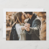 クラフト紙結婚写真のエレガント脚本 案内状 (裏面)