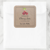 クラフト紙自家製さくらんぼジャムスクエアラベル スクエアシール (バッグ)