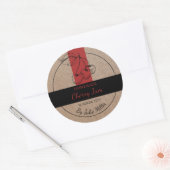 クラフト紙自家製さくらんぼジャムラベル ラウンドシール (封筒)