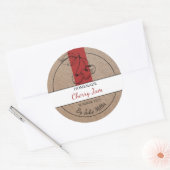 クラフト紙自家製さくらんぼジャムラベル ラウンドシール (封筒)