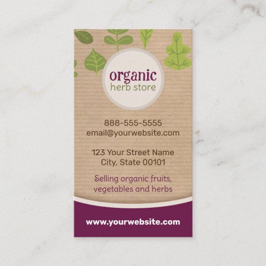 クラフト紙自然名刺 名刺 (正面)