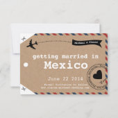 クラフト紙 エアメール スーツケース タグ Save the Dates セーブザデート (裏面)