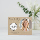 クラフト紙 サンクス 紹介 不動産 ポストカード (スタンド正面)