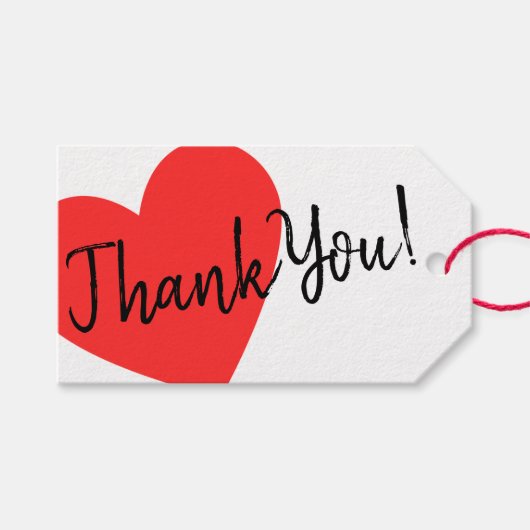 クラフト紙 シンプル プレーン 手作り ギフト 赤いハート ギフトタグ (正面(横))
