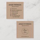 クラフト紙 |ソーシャルメディアアイコカスタムンのロゴ スクエア名刺 (正面/裏面)