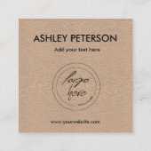 クラフト紙 |ソーシャルメディアアイコカスタムンのロゴ スクエア名刺 (裏面)