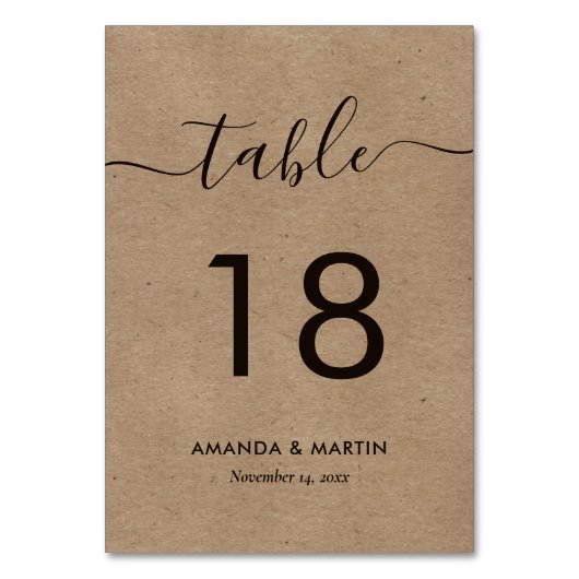 クラフト紙 テーブルナンバー (正面)