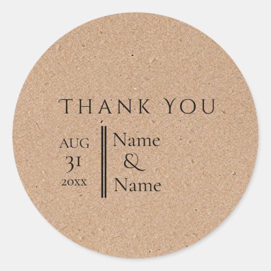 クラフト紙 ミニマル モダン デザイン シンプル ラウンドシール (正面)