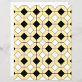 クラフト紙 – モザイクブラックとベージュ – ヴィンテージ (正面/裏面)