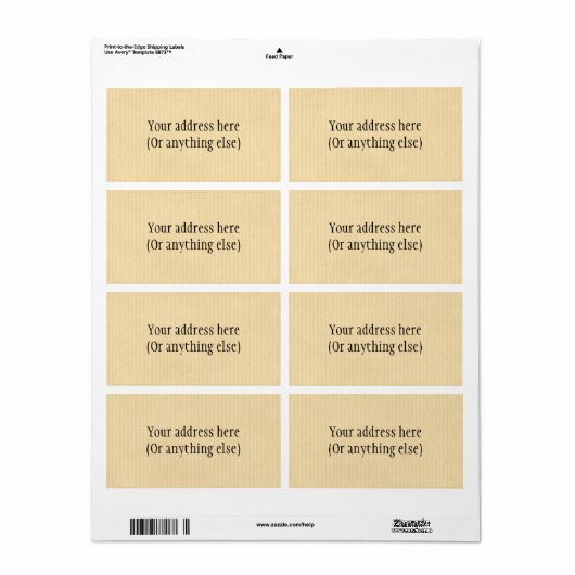 クラフト紙 ラベル (フルシート)