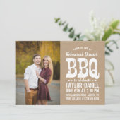 クラフト紙 リハーサルディナー BBQ フォト招待状 招待状 (スタンド正面)