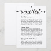クラフト紙 ワインリスト 招待状 (正面/裏面)