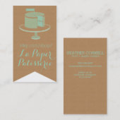 クラフト紙、旗カットの名刺 名刺 (正面/裏面)