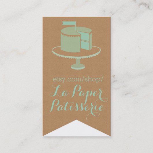 クラフト紙、旗カットの名刺 名刺 (正面)