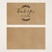 クラフト素朴ありがとうショッピングカード (正面&裏面)