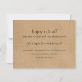 クラフト素朴ありがとうショッピング割引カード (裏面)