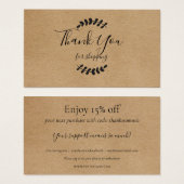 クラフト素朴ありがとうショッピング割引カード (正面&裏面)