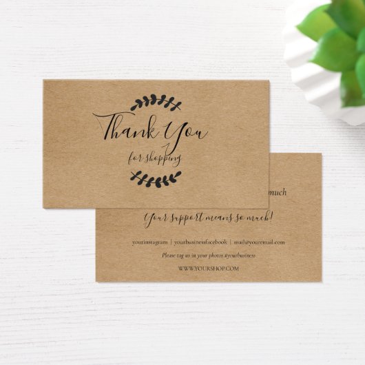 クラフト素朴ありがとうショッピング割引カード (デスク)