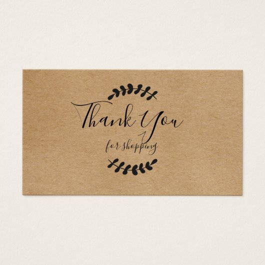 クラフト素朴ありがとうショッピング割引カード (正面)