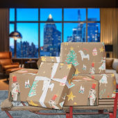 クラフト素朴すべてくるみ割りクリスマス ラッピングペーパー