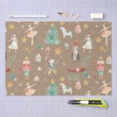 クラフト素朴すべてくるみ割りクリスマス 薄葉紙 (クラフト)