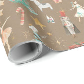 クラフト素朴すべてくるみ割り小さなパターン ラッピングペーパー (ロールコーナー)