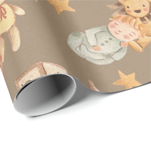 クラフト素朴すべての民族ベビーラージパターン ラッピングペーパー (ロールコーナー)