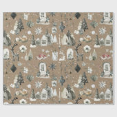 クラフト素朴すべてスカンジナビアのクリスマス2 ラッピングペーパー (フラット)