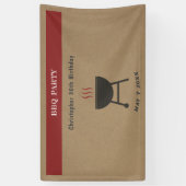 クラフト素朴とBBQパーティー誕生日 横断幕 (縦)