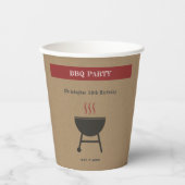 クラフト素朴とBBQパーティー誕生日 紙コップ (正面)
