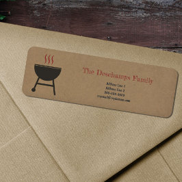 クラフト素朴とBBQ差出人住所ラベル ラベル