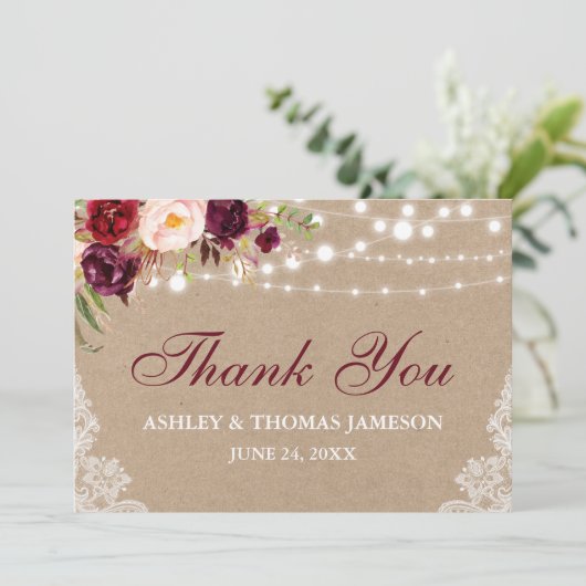 クラフト素朴のフローラライトライ感謝していスB サンキューカード (スタンド正面)