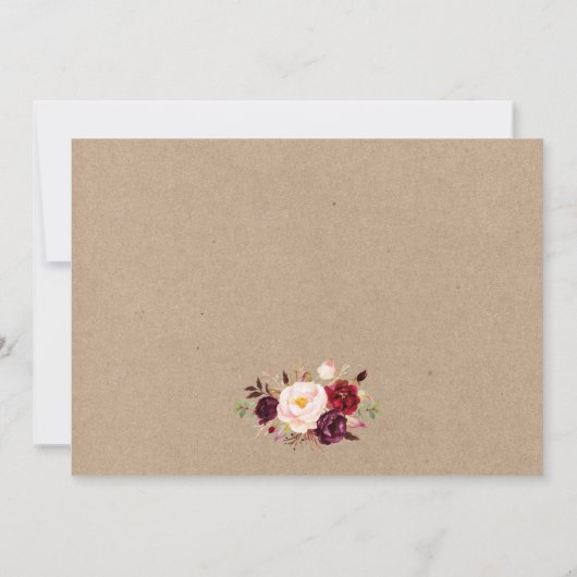 クラフト素朴のフローラライトライ感謝していスB サンキューカード (裏面)