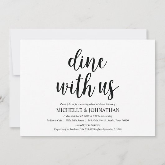 クラフト素朴のリハ結婚ーサルディナー招待状 招待状 (正面)