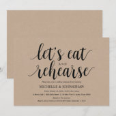 クラフト素朴のリハ結婚ーサルディナー招待状 招待状 (正面/裏面)