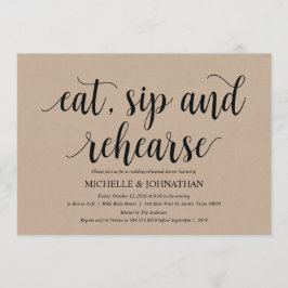 クラフト素朴のリ結婚ハーサルディナー招待状 招待状